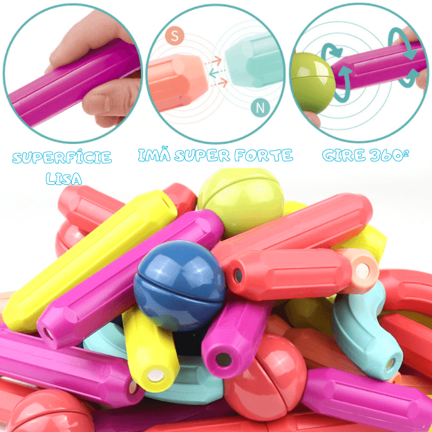 Kit Magnetic Pró - Blocos de Construção - Azhul