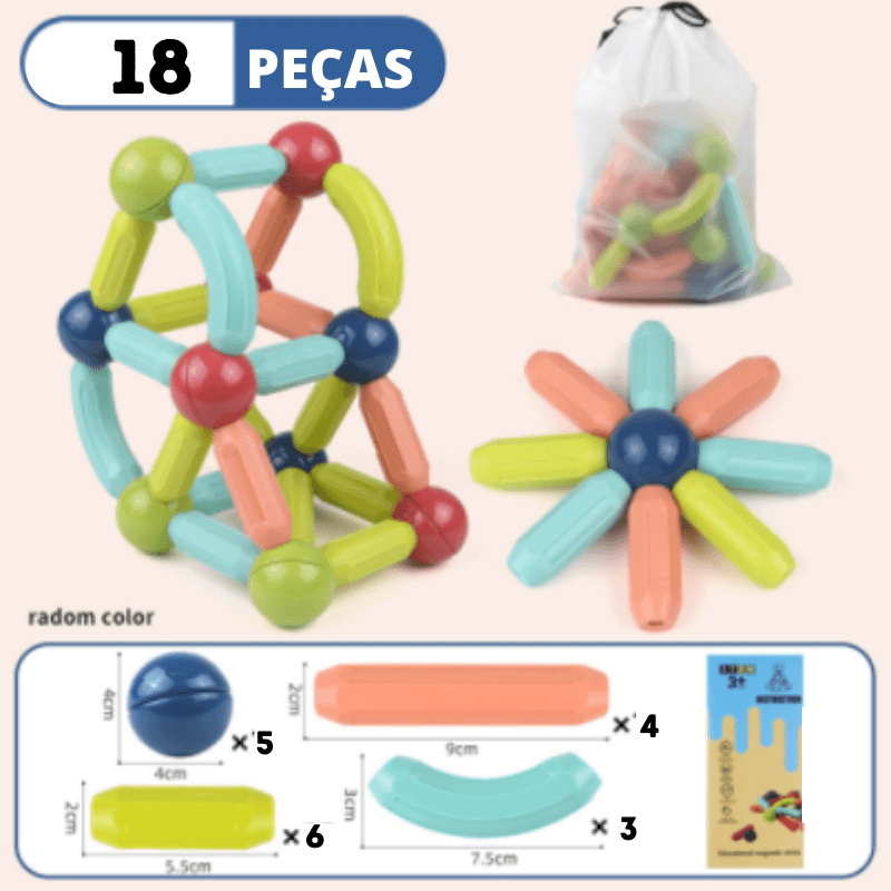 Kit Magnetic Pró - Blocos de Construção - Azhul