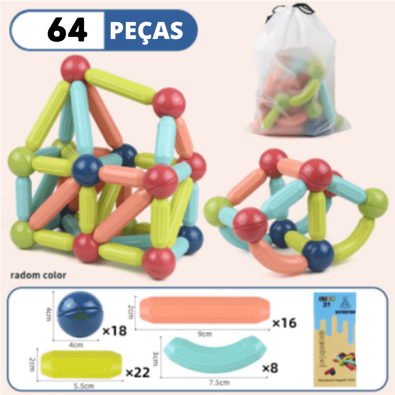 Kit Magnetic Pró - Blocos de Construção - Azhul