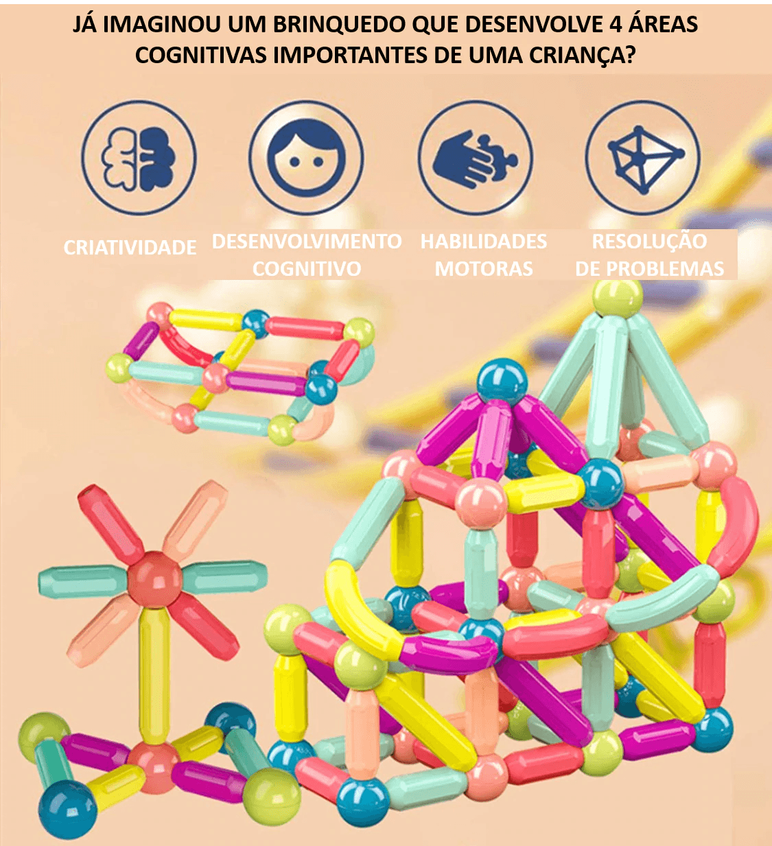 Kit Magnetic Pró - Blocos de Construção - Azhul