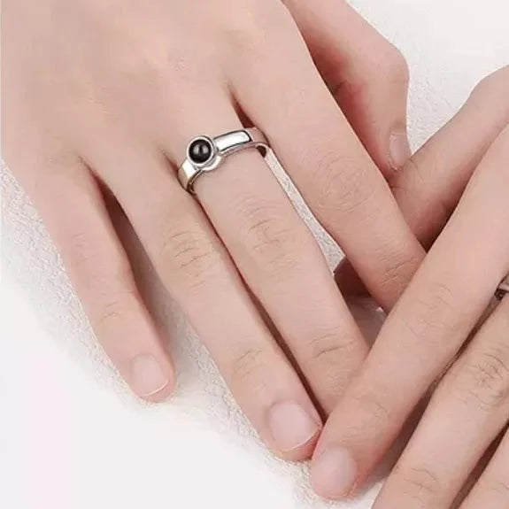 Aliança Personalizada com Foto Amor Meu -Prata 925 - Azhul