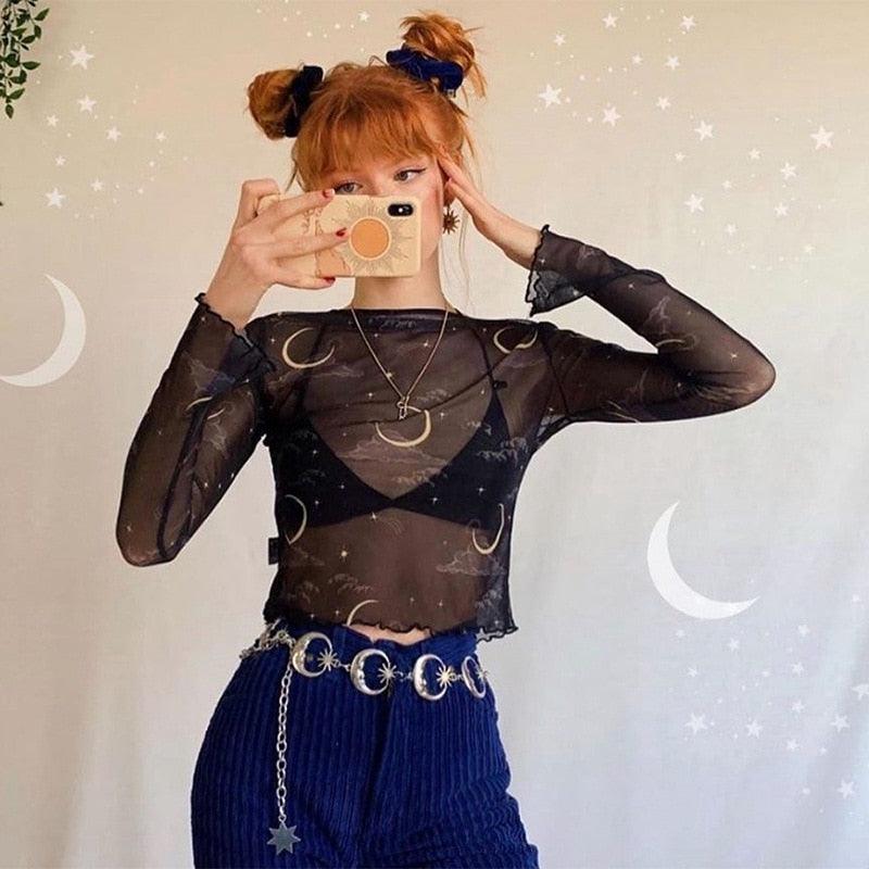 Blusa Transparente Astros - Azhul