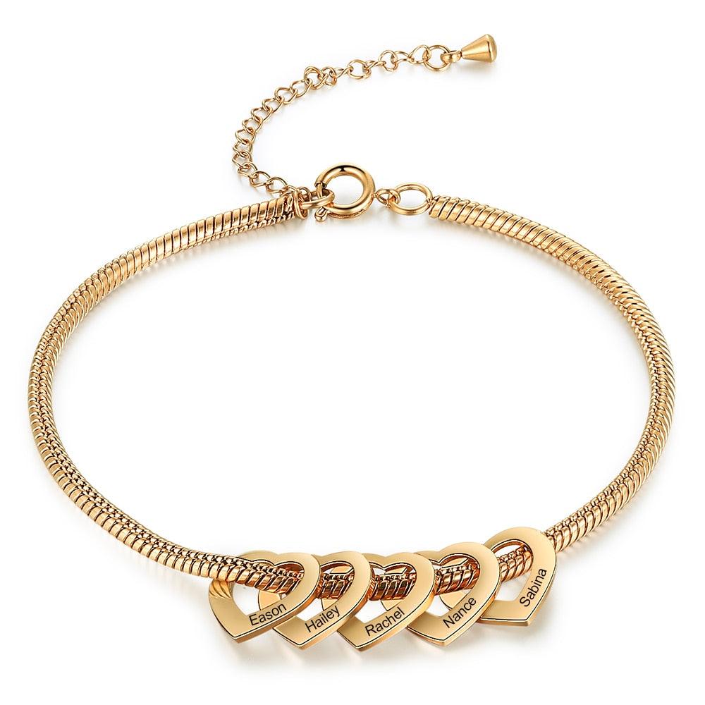 Pulseira Personalizada Corações