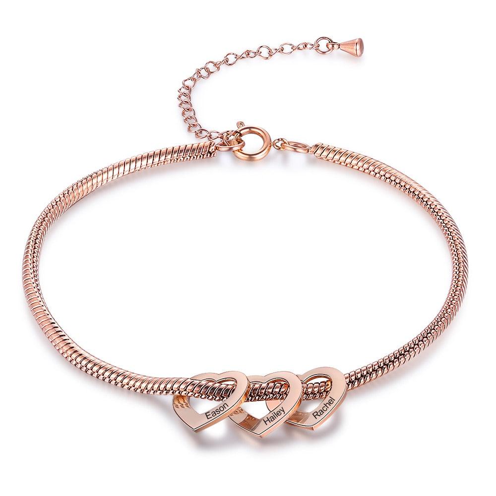 Pulseira Personalizada Corações
