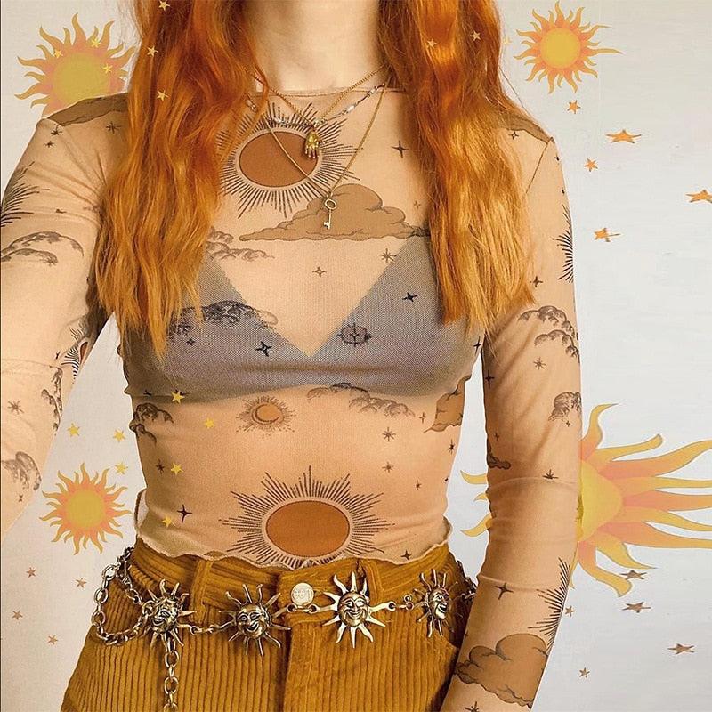 Blusa Transparente Astros - Azhul