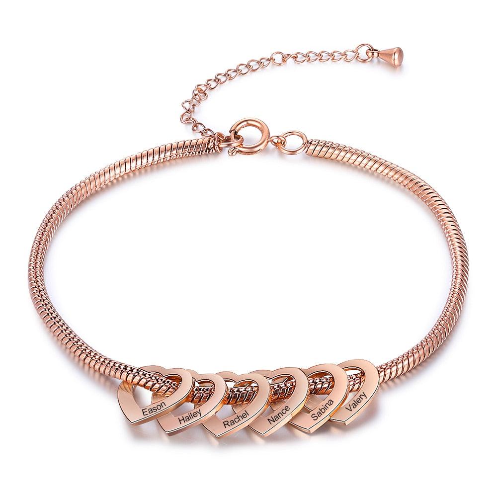Pulseira Personalizada Corações