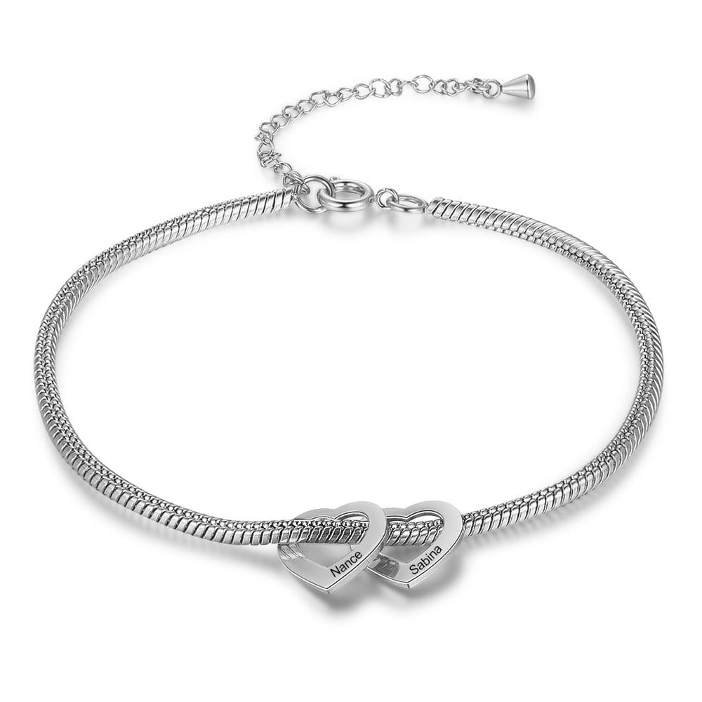Pulseira Personalizada Corações