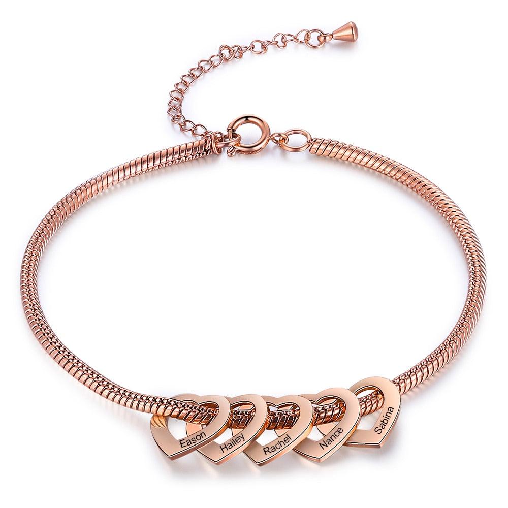 Pulseira Personalizada Corações
