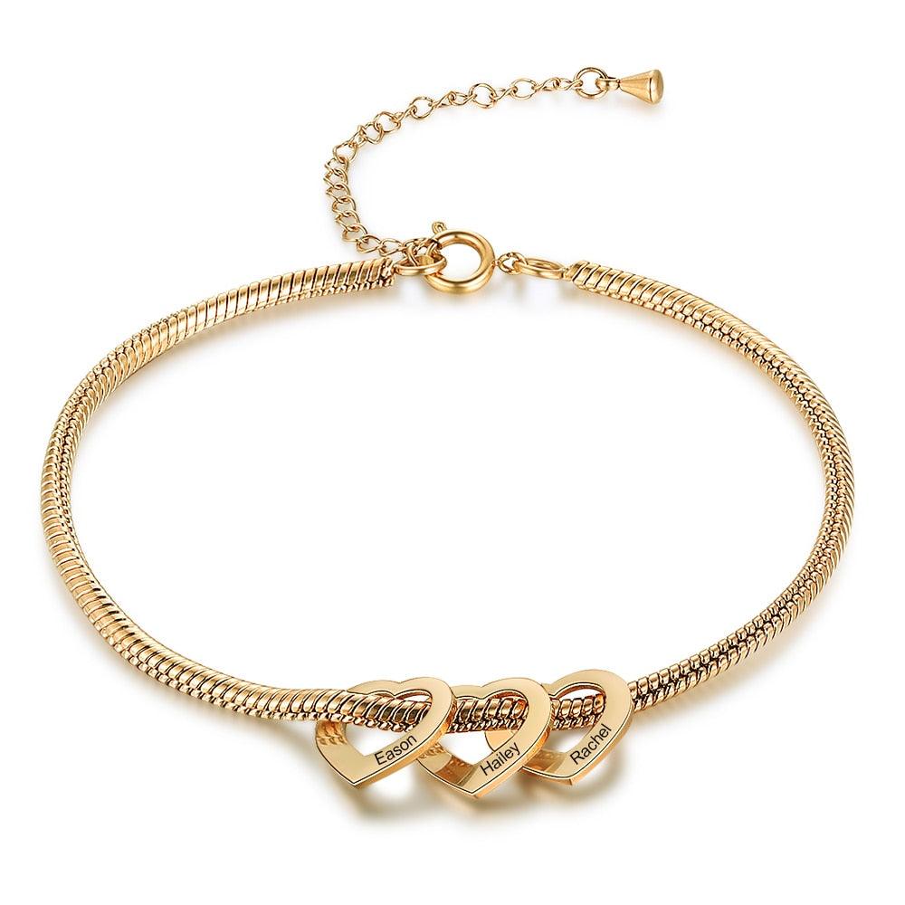 Pulseira Personalizada Corações