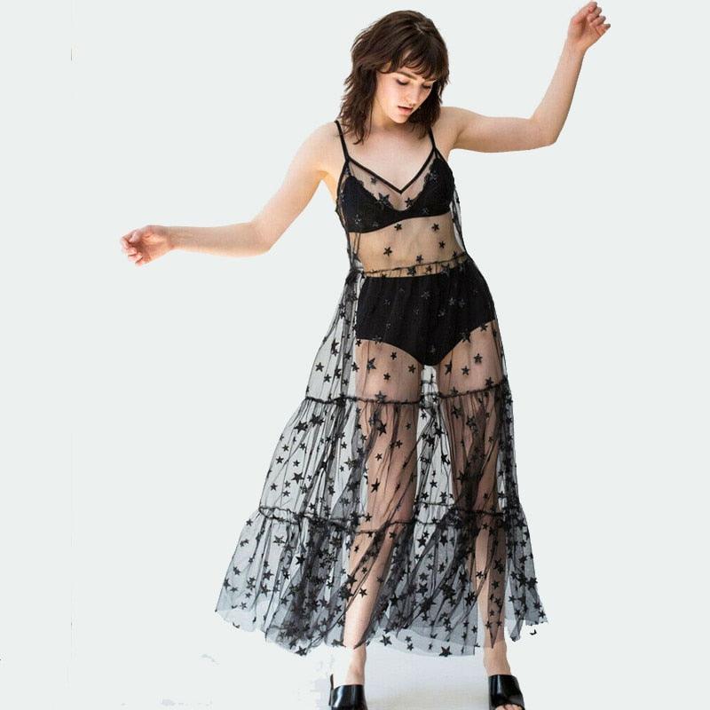 Vestido de Tule Estrelado - Azhul