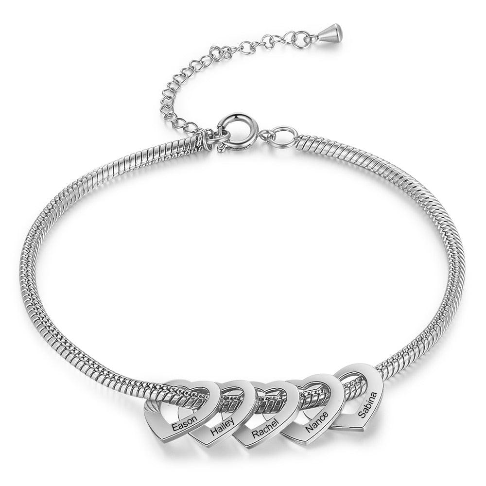 Pulseira Personalizada Corações