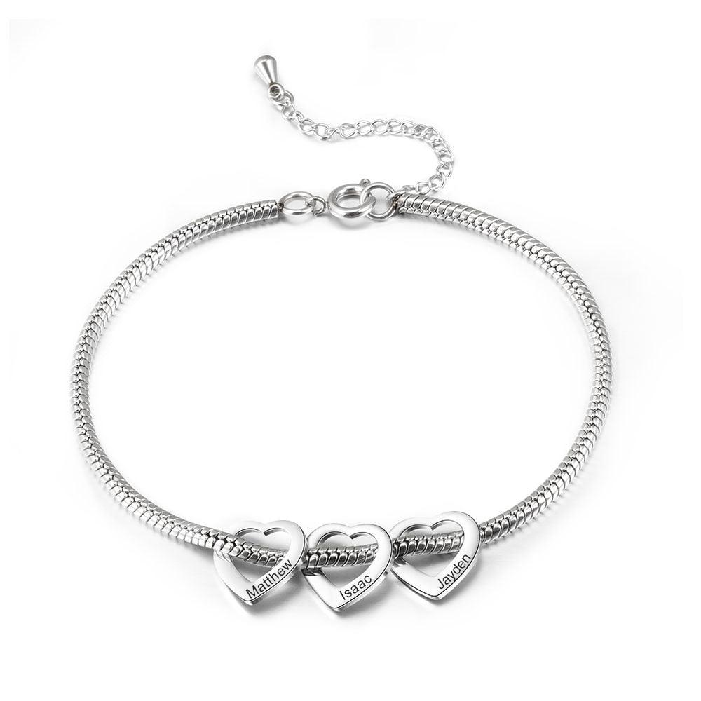 Pulseira Personalizada Corações
