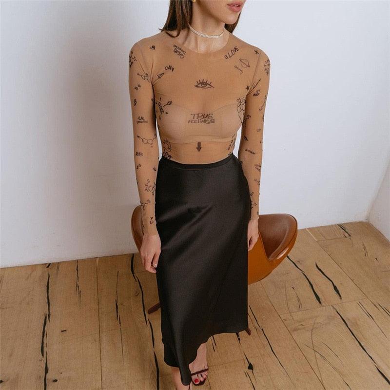 Body Transparente Estampado - Azhul