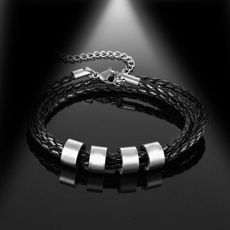 Pulseira de Couro Personalizada com Nomes - Azhul