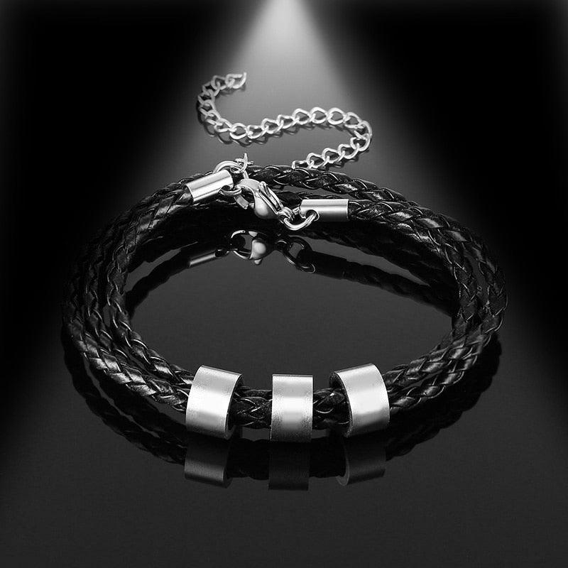 Pulseira de Couro Personalizada com Nomes - Azhul