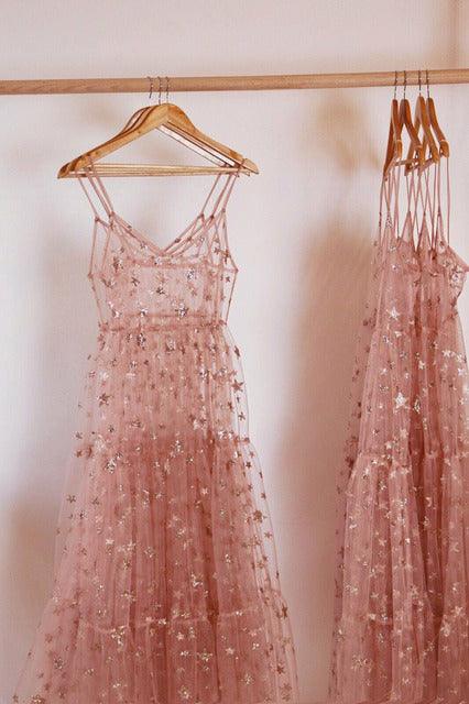 Vestido de Tule Estrelado - Azhul