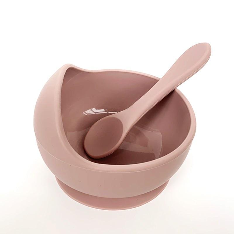Bowl e Colher de Silicone Infantil Azhul Rosê