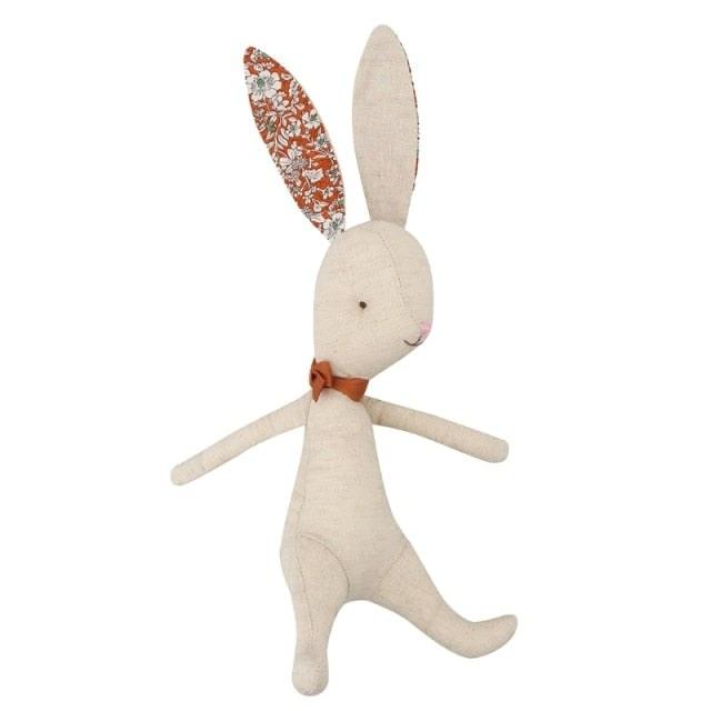 Coelhinho de Algodão Coelhinho de Pelúcia Azhul Bege com Orelhas Florais