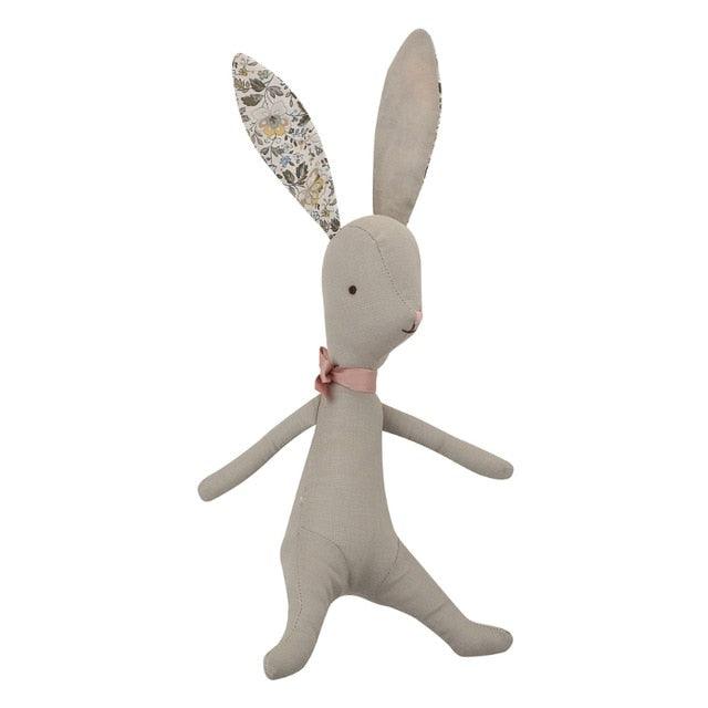 Coelhinho de Algodão Coelhinho de Pelúcia Azhul Cinza Claro com Orelhas Florais