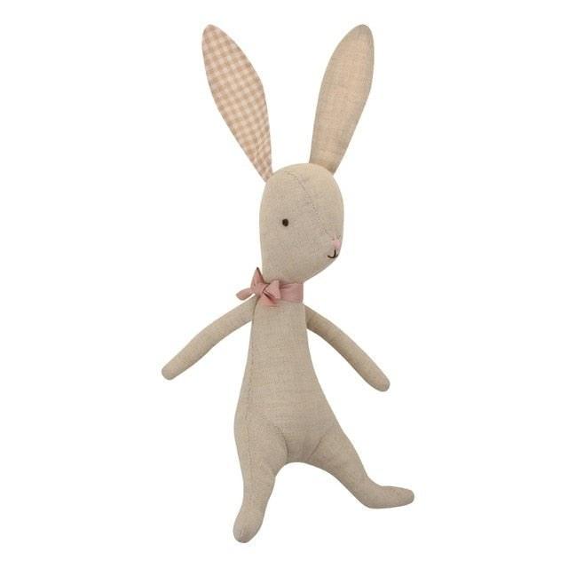 Coelhinho de Algodão Coelhinho de Pelúcia Azhul Cinza Claro com Orelhas Xadrez