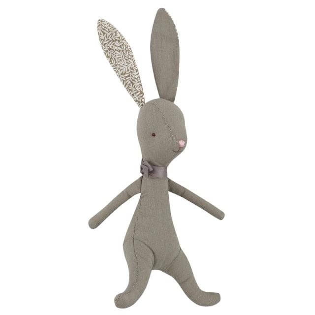 Coelhinho de Algodão Coelhinho de Pelúcia Azhul Cinza Escuro com Laço Cinza