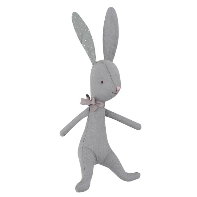 Coelhinho de Algodão Coelhinho de Pelúcia Azhul Cinza Escuro com Orelhas de Bolinhas