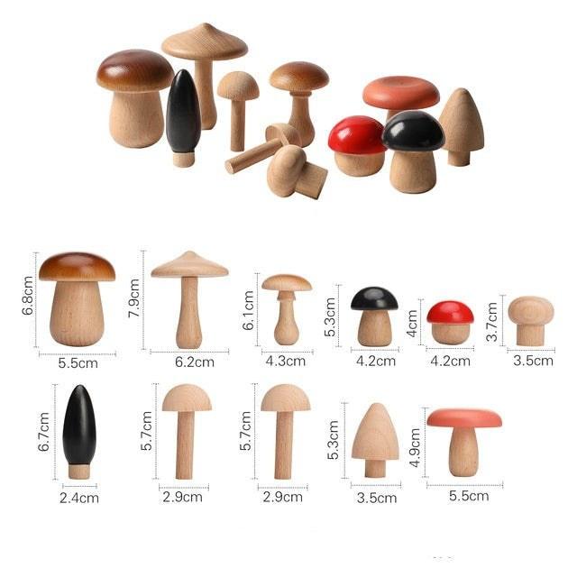 Cogumelos de Madeira Infantil Azhul