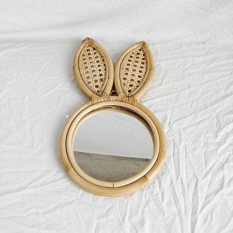 Espelho Coelhinho de Rattan Infantil Azhul