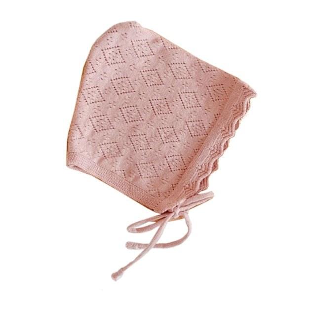 Gorro Tricotado de Algodão Azhul Rosê 18 a 36 meses