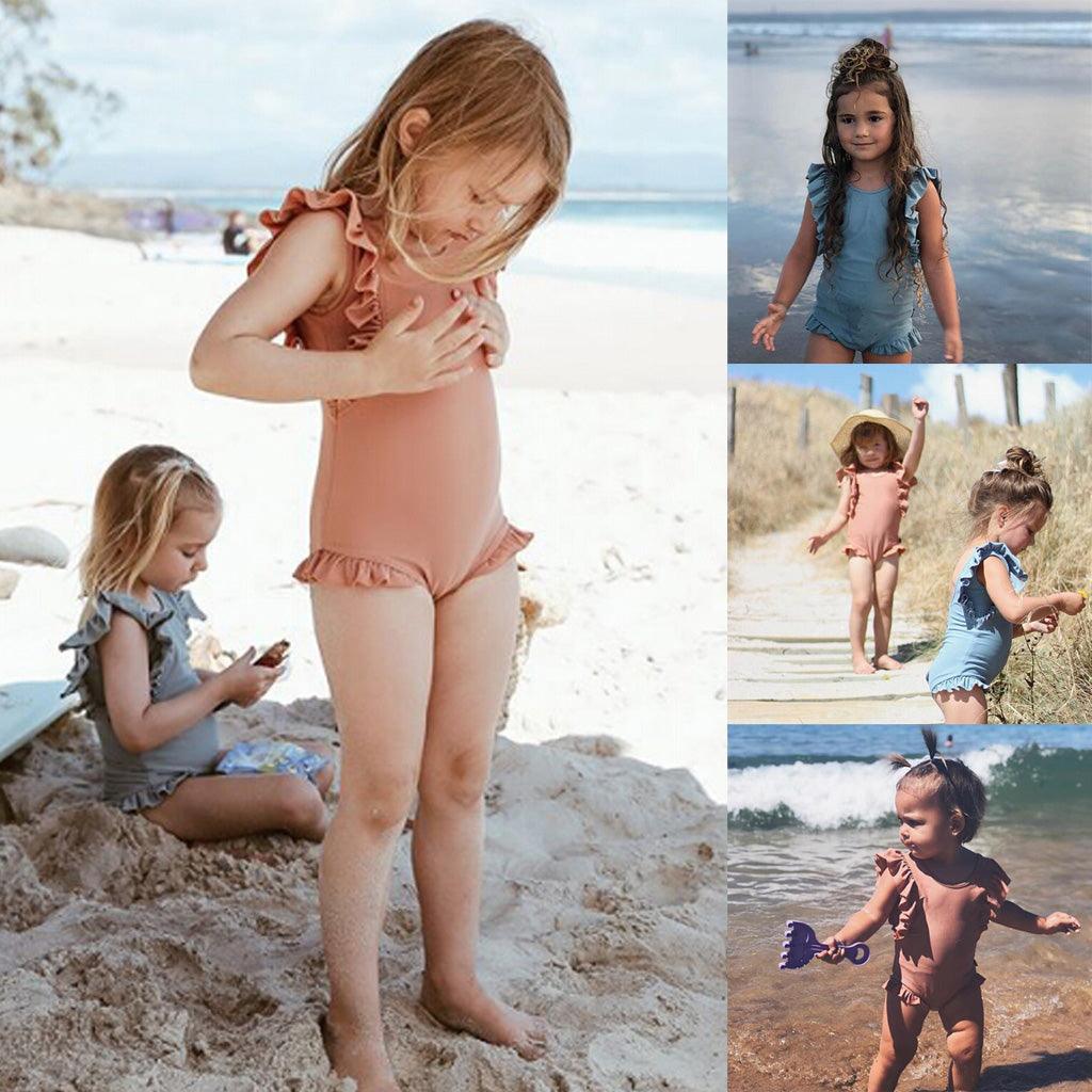 Maiô Babados Roupas infantis Azhul