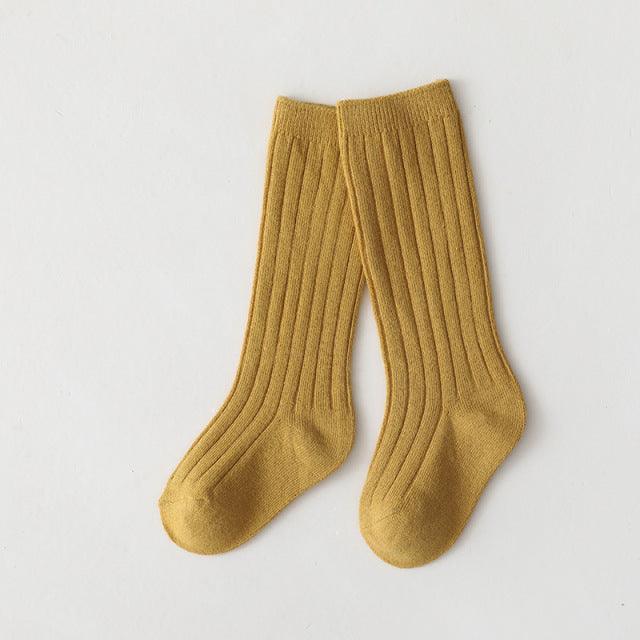Meias de algodão 3/4 Meias Azhul Amarelo 5-8 anos