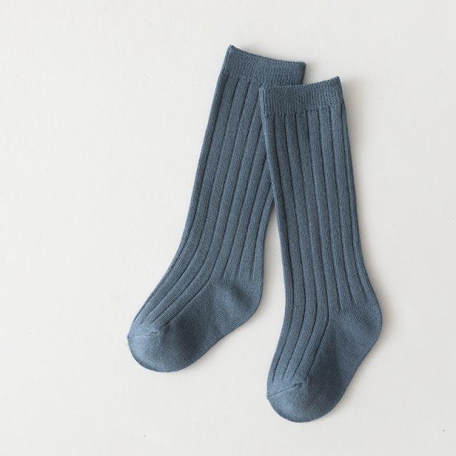 Meias de algodão 3/4 Meias Azhul Azul Jeans 5-8 anos