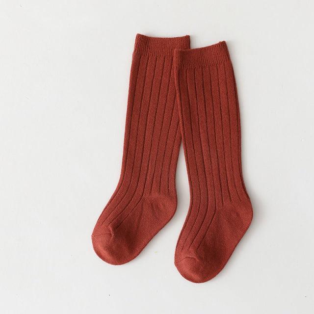 Meias de algodão 3/4 Meias Azhul Vermelho Claro 5-8 anos