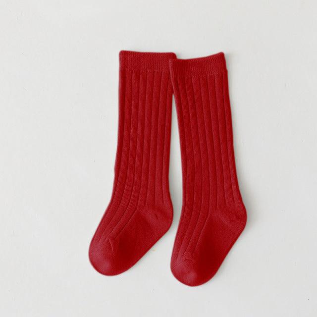 Meias de algodão 3/4 Meias Azhul Vermelho Escuro 3-5 anos