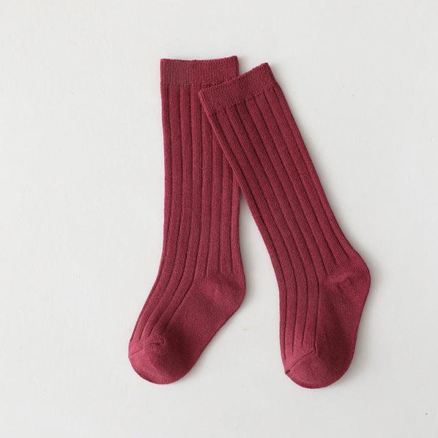 Meias de algodão 3/4 Meias Azhul Vermelho Rosado 1-3 anos