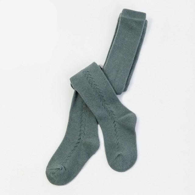 Meias de Algodão 7/8 com Detalhe Lateral Meias Azhul Verde Escuro 3-5 anos