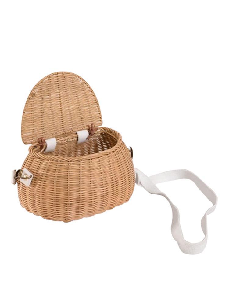 Bicycle Basket Bicycle Basket Children Backpack Bike Tricycle Scooter Supplies Kids Artificial Weaving Wicker Basket Kids Bike - Azhul