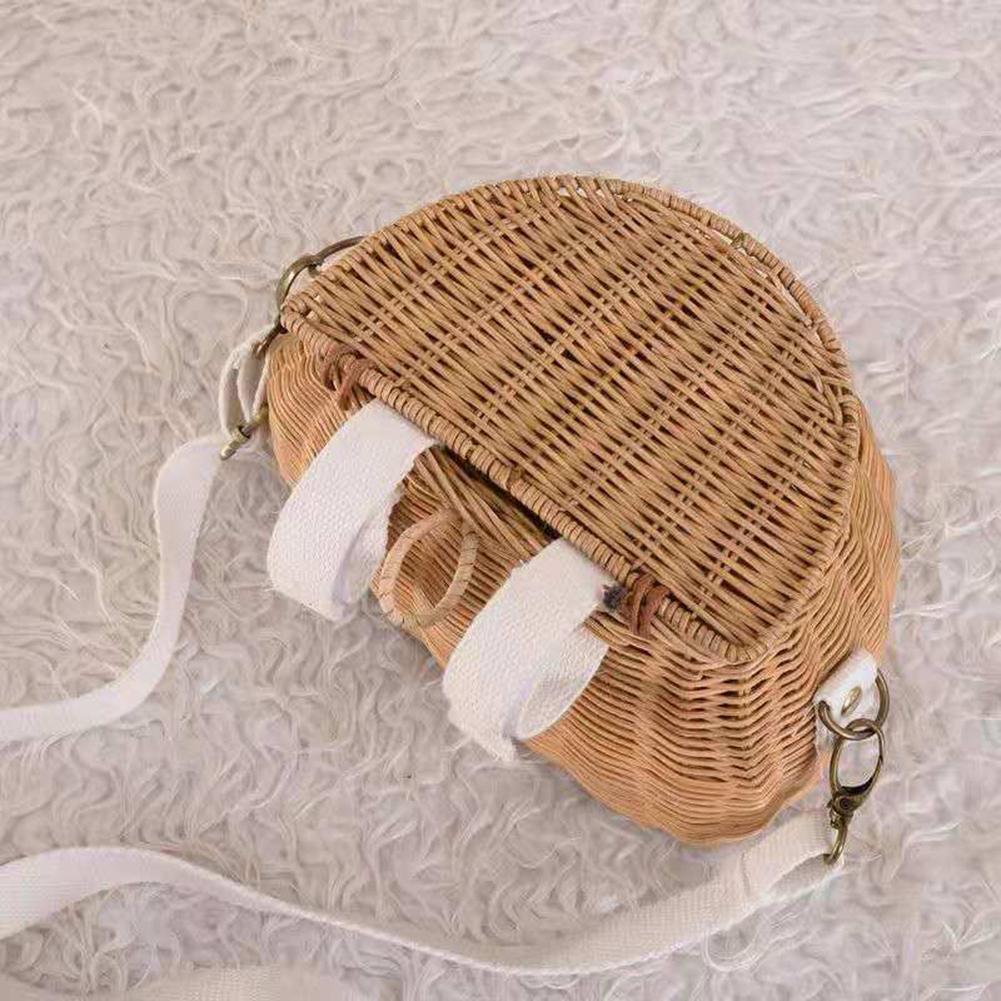 Bicycle Basket Bicycle Basket Children Backpack Bike Tricycle Scooter Supplies Kids Artificial Weaving Wicker Basket Kids Bike - Azhul